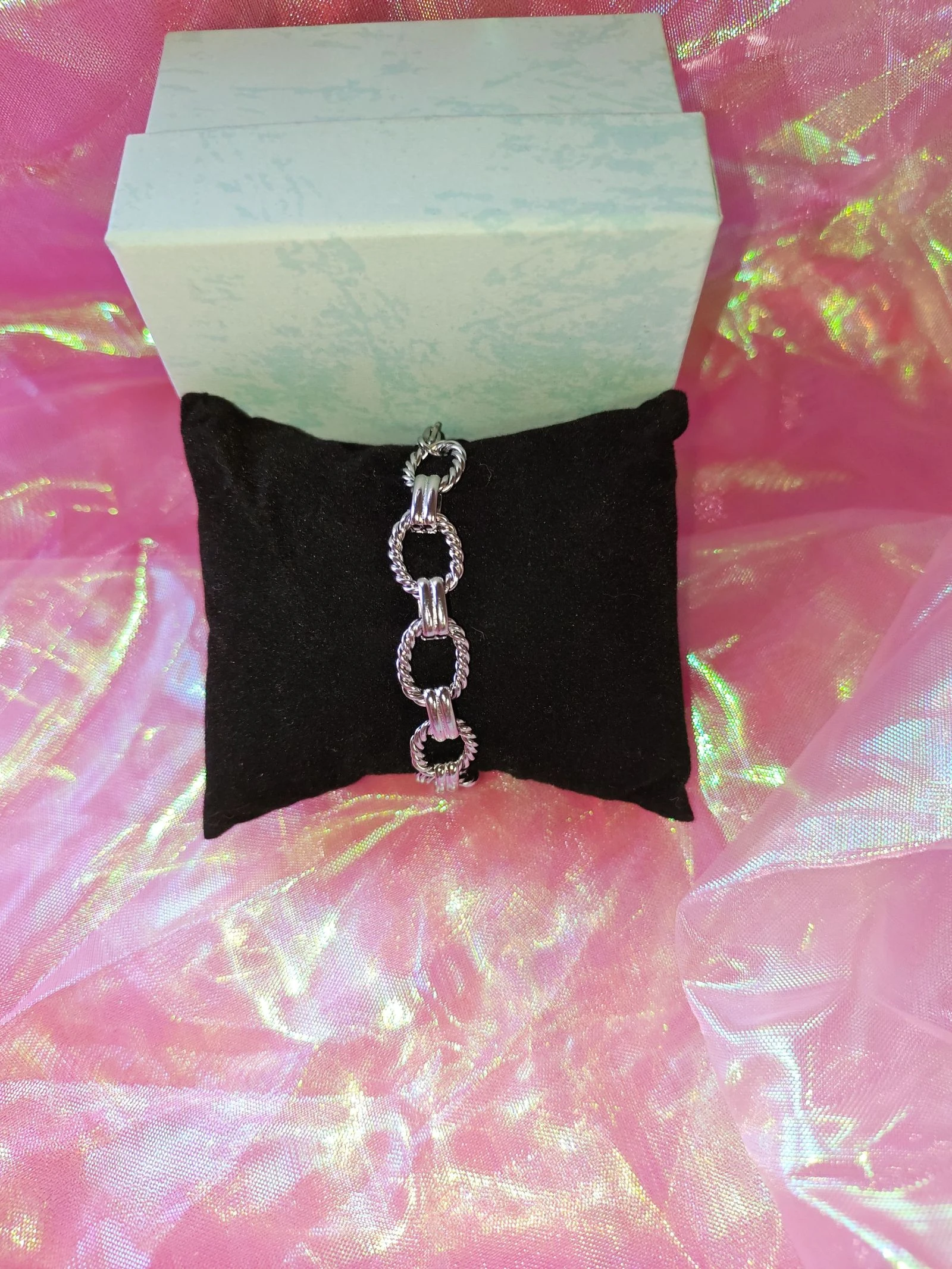Pulsera eslabones plateada